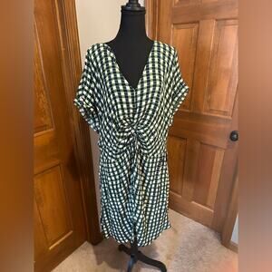 Target 2X Green Plaid Dress NWT
